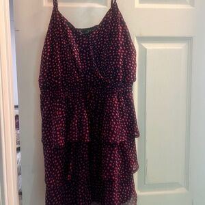 Navy blue & pink polka dot dress